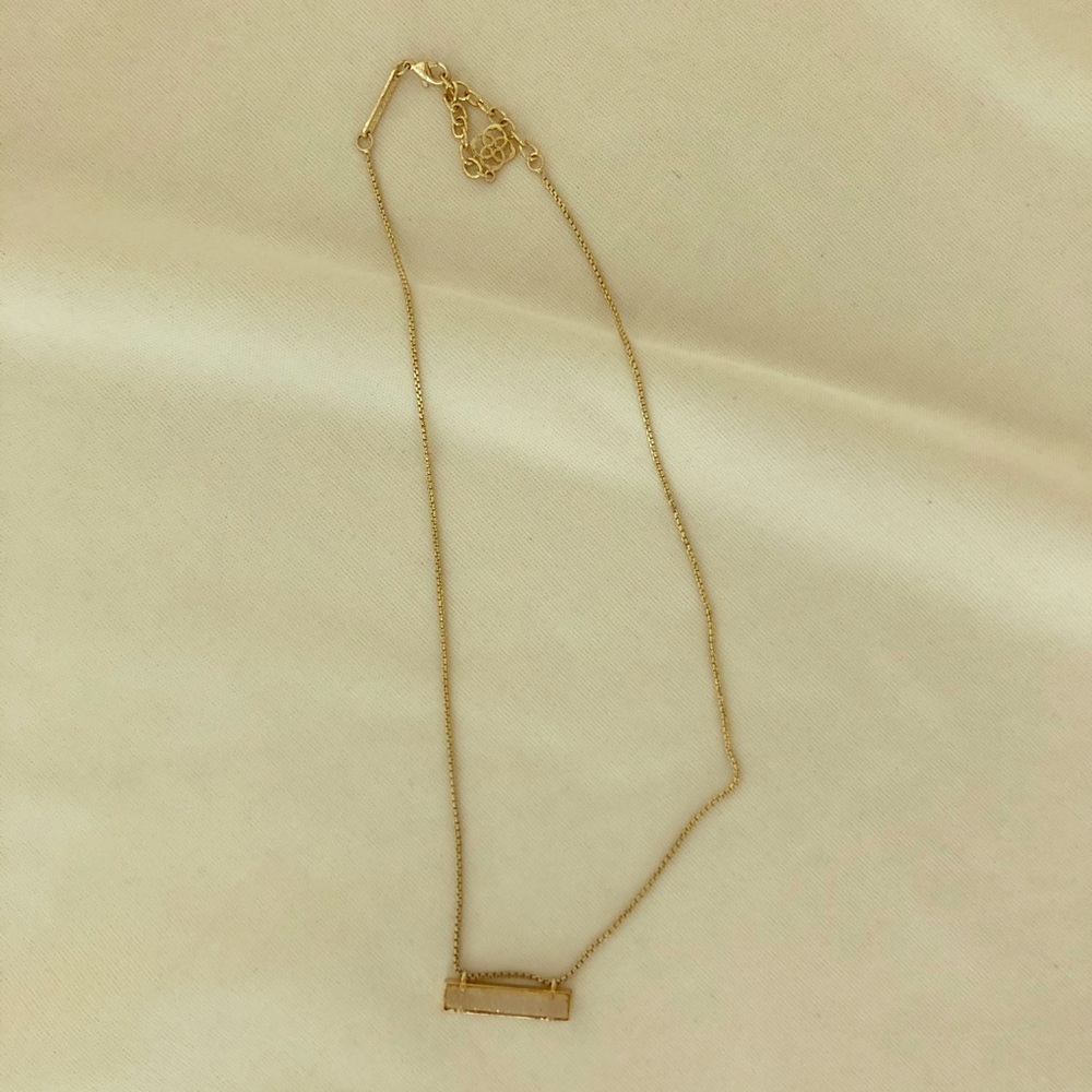 Gold Kendra Scott White Bar Necklace
